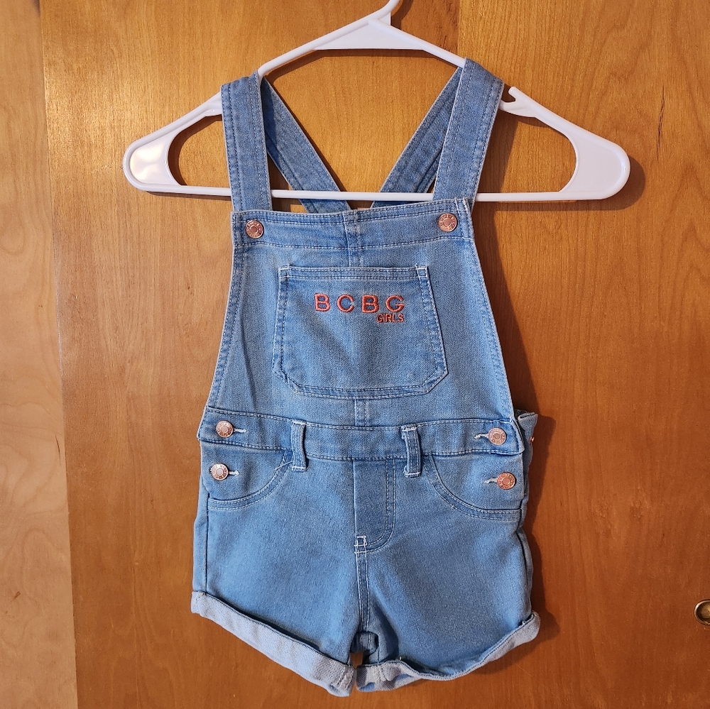 BCBG Girls Denim Overall Shorts Size 4T